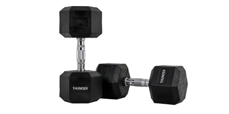 Hexagonal dumbbell THUNDER 20 kg