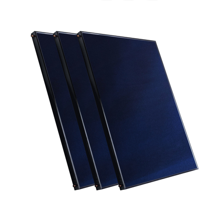 Solar kit with three 2,5m² flat plate solar collectors without solar cable and without tank 