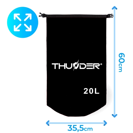 Geantă impermeabilă 20 L THUNDER negru