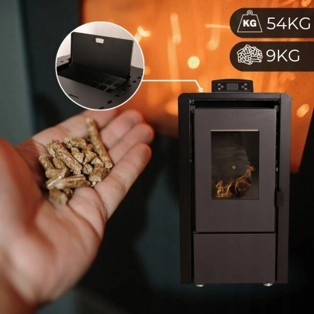 Piec na pellet LEYLA BLACK 6,3 kW