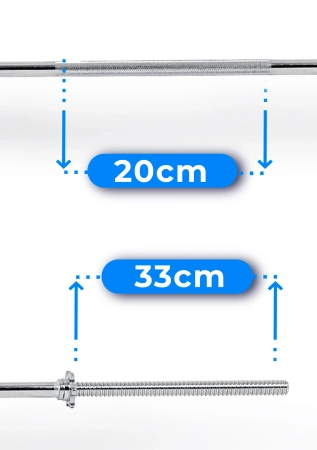Straight screw bar THUNDER 180 cm 30 mm