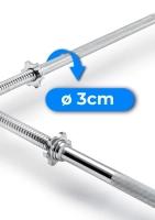 Straight screw bar THUNDER 220 cm 30 mm