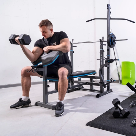 Ławka treningowa z wyciągiem i modlitewnikiem THUNDER VIGOR-C