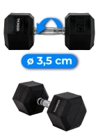 Hexagonal dumbbell THUNDER 20 kg