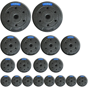 Zestaw obciążeń bitumicznych marki THUNDER 2x10 kg + 4x5 kg + 4x2,5 kg + 8x1,25 kg
