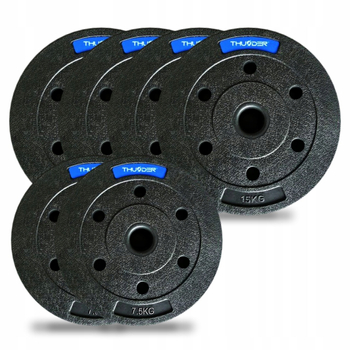 Zestaw obciążeń bitumicznych marki THUNDER 2x 7,5 kg + 4x 15 kg