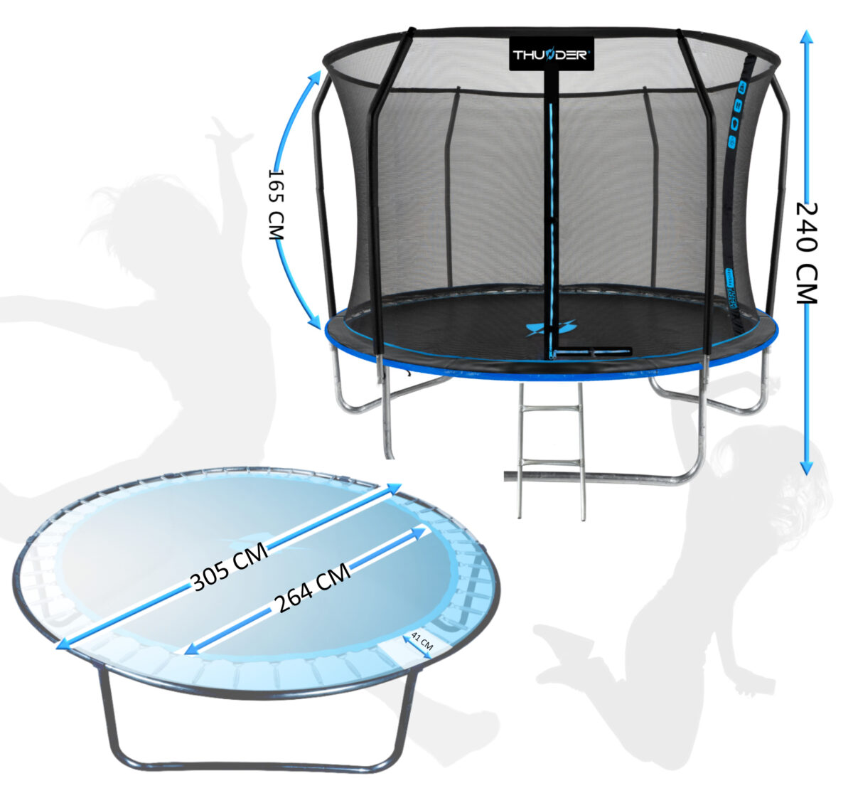 Trampolina ogrodowa 10FT (305 cm) INSIDE ELITE BLUE - obrazek 2