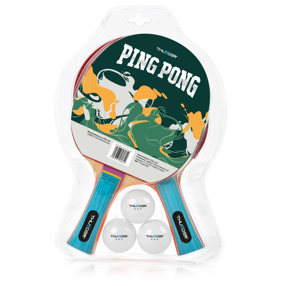 Paletki do tenisa stołowego Thunder PING-SET - obrazek 2