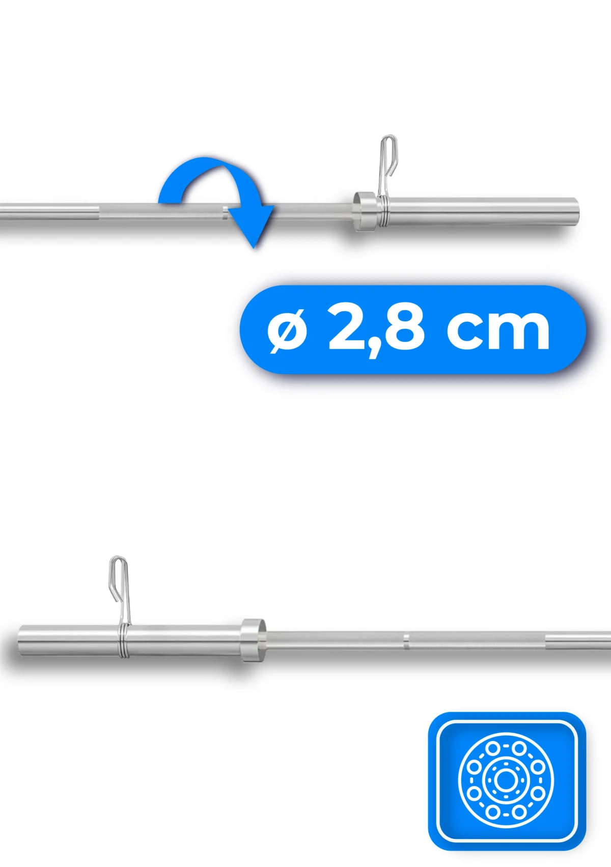 Gryf olimpijski prosty 120 cm THUNDER - obrazek 8