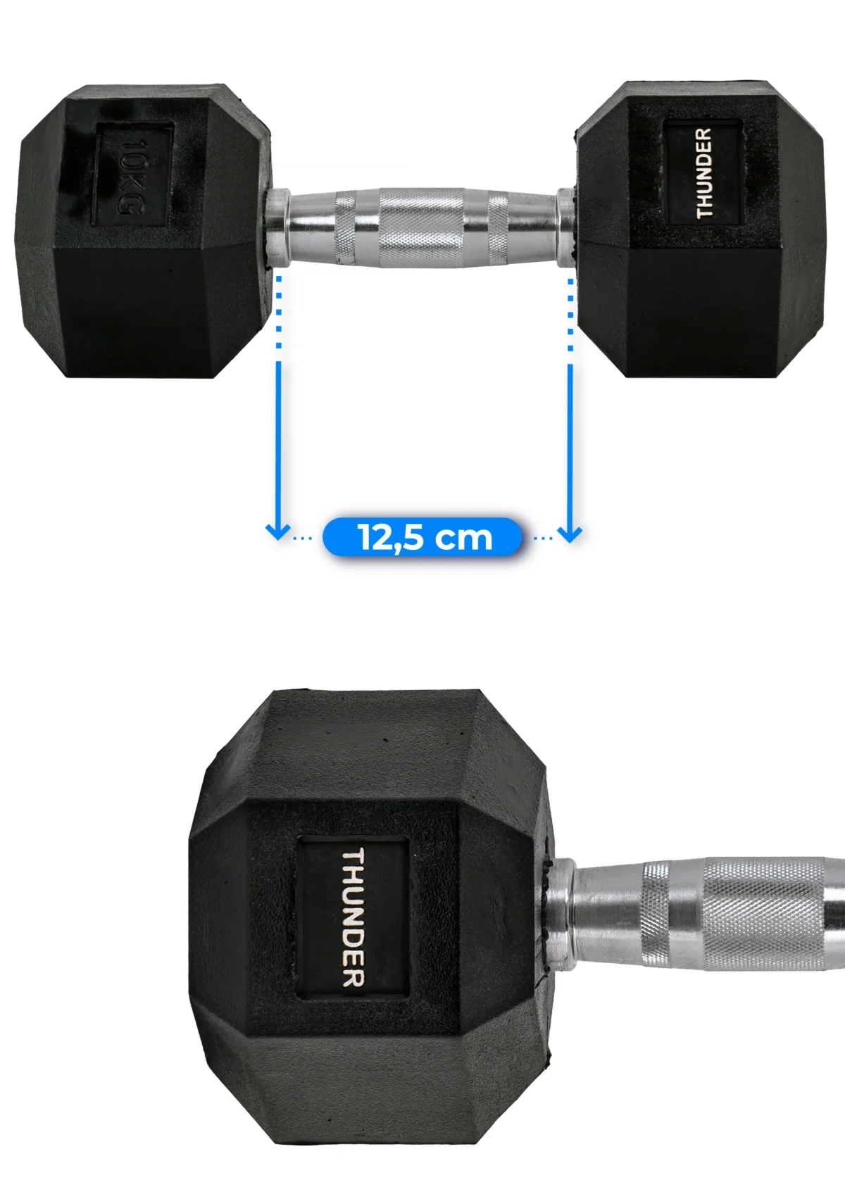 Hantla hexagonalna 10 kg THUNDER - obrazek 9