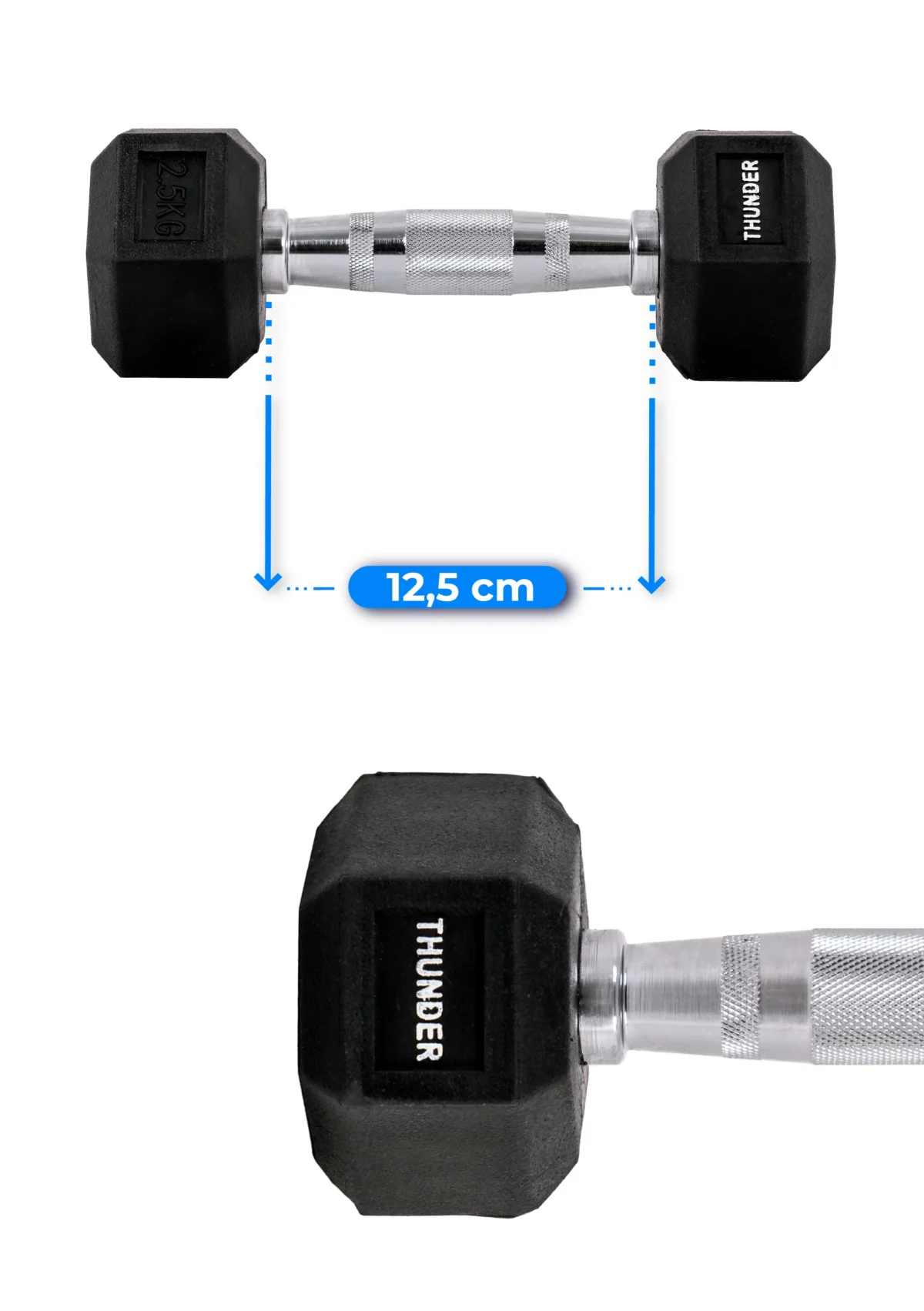 Hantla hexagonalna 2,5 kg marki THUNDER - obrazek 8