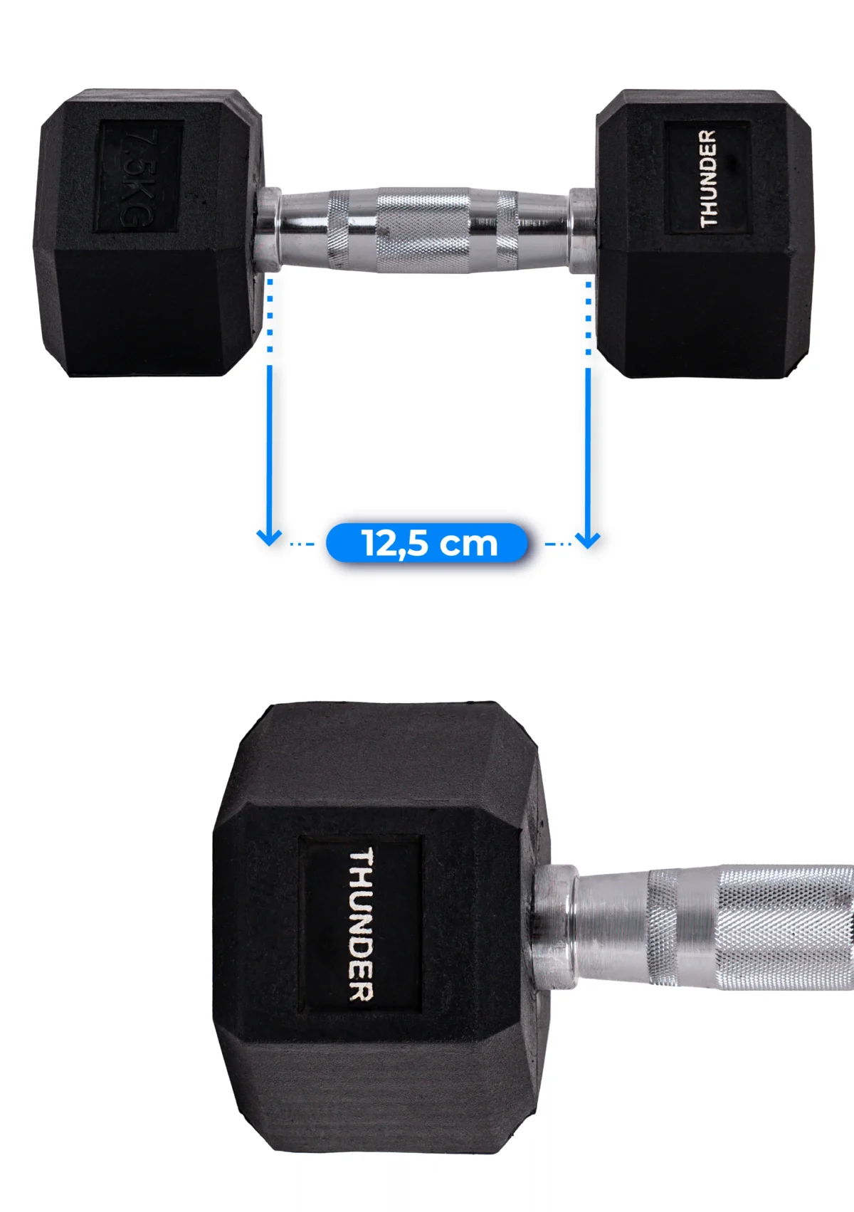 Hantla hexagonalna 7,5 kg THUNDER - obrazek 9