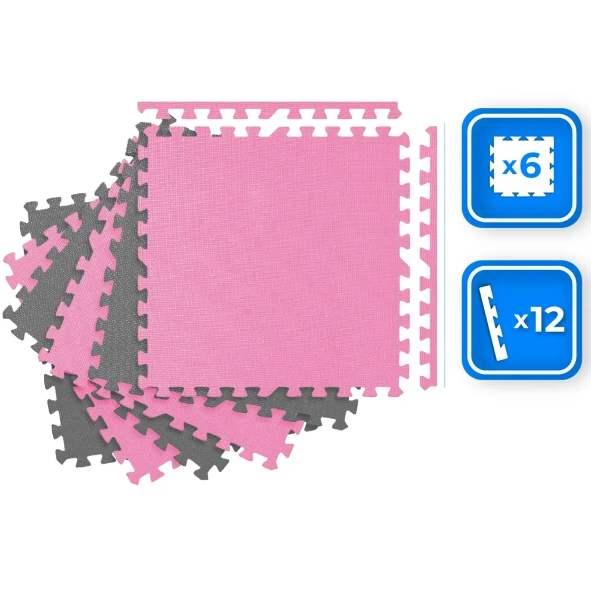 Puzzle do ćwiczeń różowo-szare 60×60 THUNDER - obrazek 4