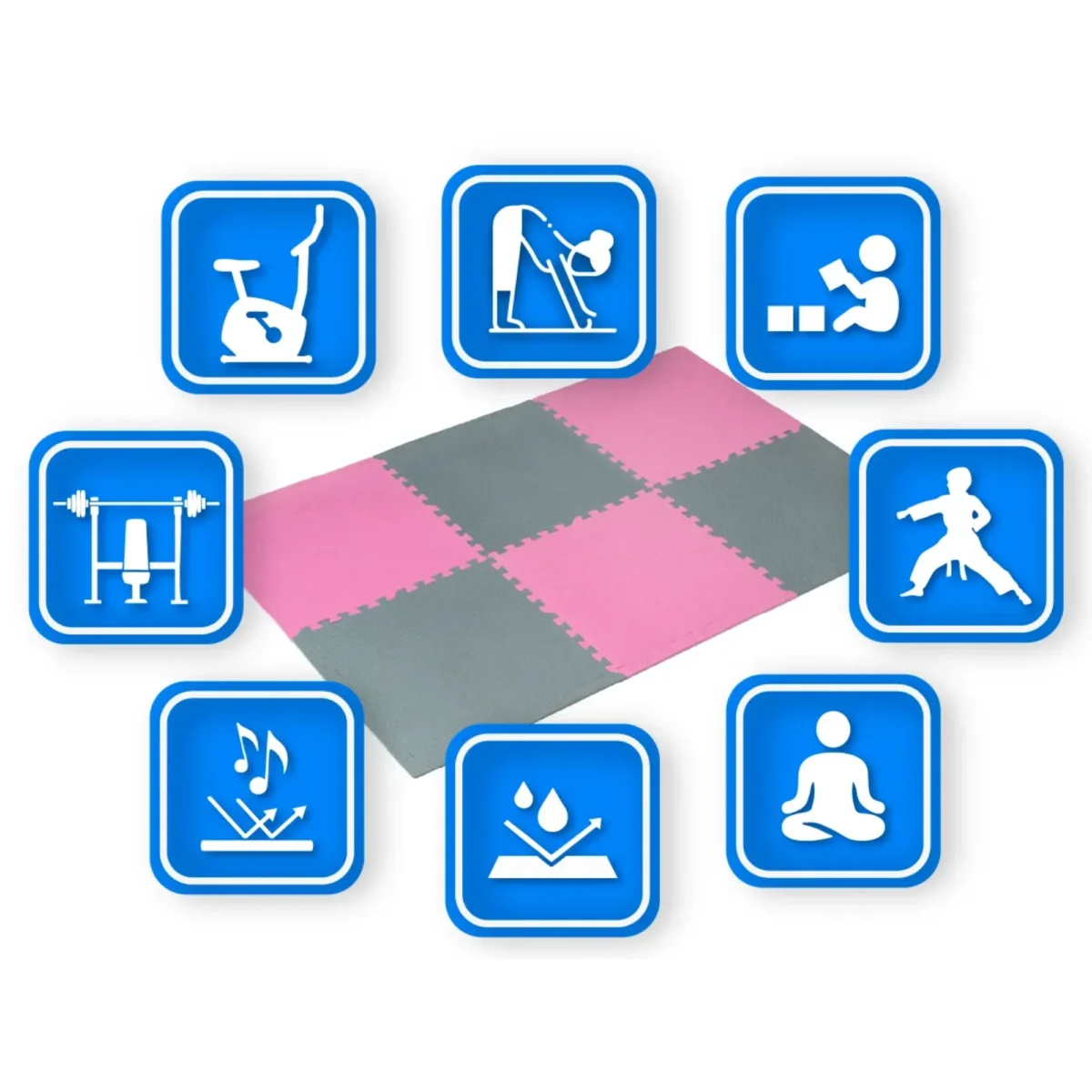 Puzzle do ćwiczeń różowo-szare 60×60 THUNDER - obrazek 5